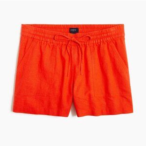 EUC Women's J. CREW‎ Orange Linen Drawstring 3" Shorts | Size XL